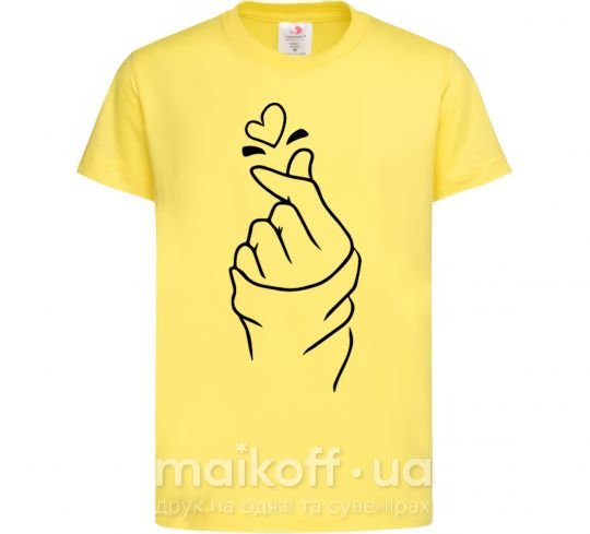 Дитяча футболка Korean heart Лимонний фото