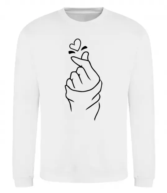 Свитшот Korean heart Белый фото