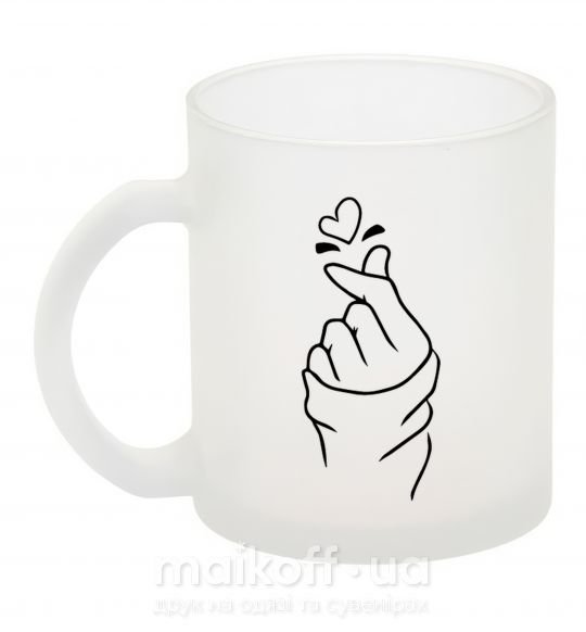 Чашка скляна Korean heart Фроузен фото