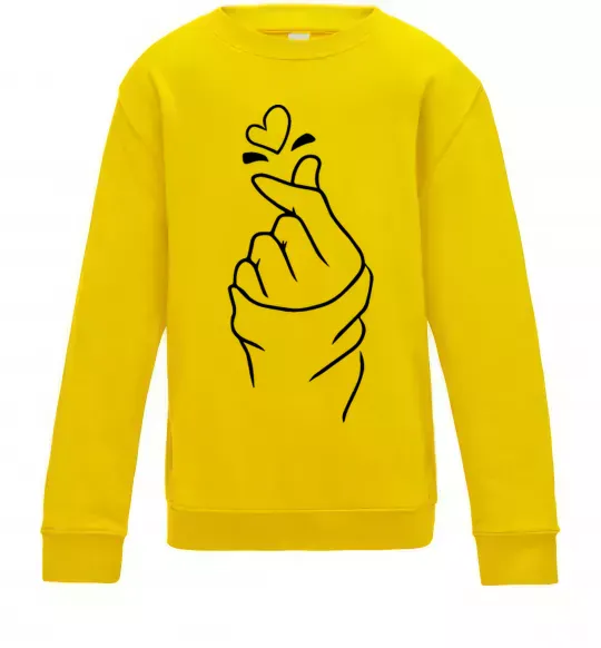 Дитячий світшот Korean heart Сонячно жовтий фото