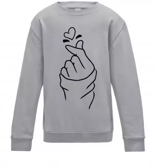 Дитячий світшот Korean heart Сірий меланж фото