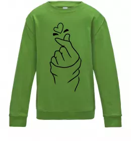 Дитячий світшот Korean heart Лаймовий фото