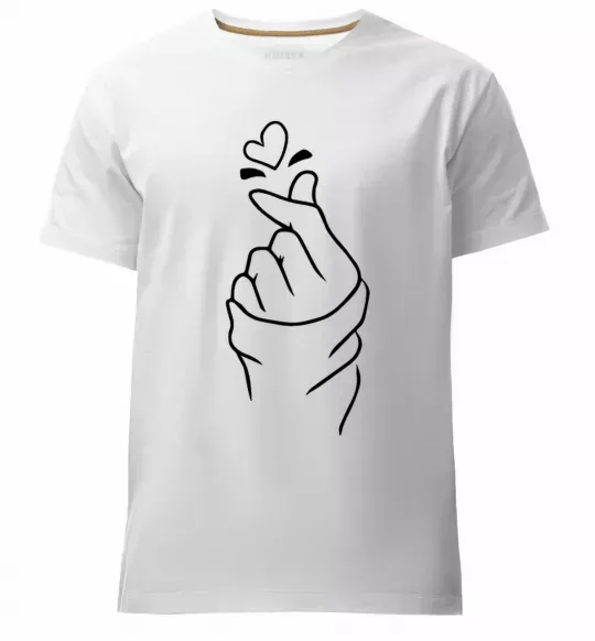 Чоловіча преміум футболка Korean heart Білий фото