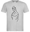 Мужская футболка Korean heart Серый фото