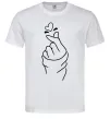 Мужская футболка Korean heart Белый фото