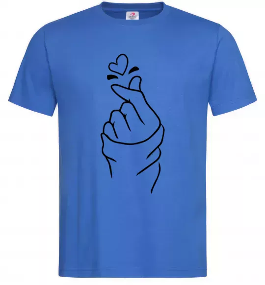 Мужская футболка Korean heart Ярко-синий фото