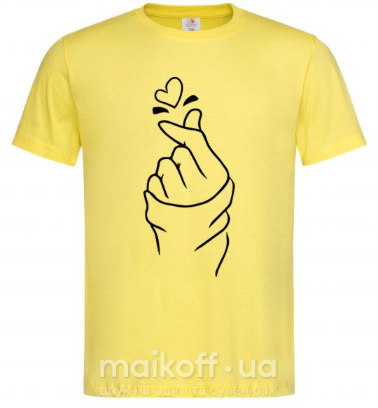 Мужская футболка Korean heart Лимонный фото