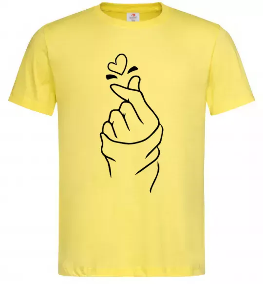 Мужская футболка Korean heart Лимонный фото