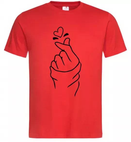 Мужская футболка Korean heart Красный фото