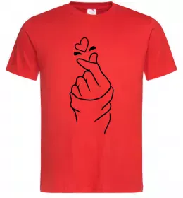 Мужская футболка Korean heart Красный фото