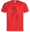 Мужская футболка Korean heart Красный фото