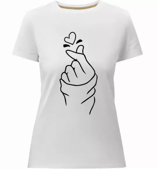 Жіноча преміум футболка Korean heart Білий фото