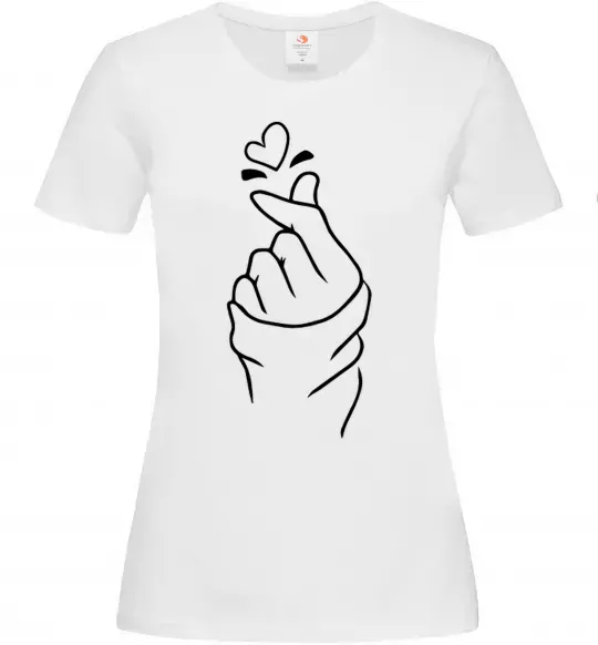 Жіноча футболка Korean heart Білий фото