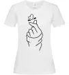 Жіноча футболка Korean heart Білий фото