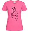 Жіноча футболка Korean heart Яскраво-рожевий фото