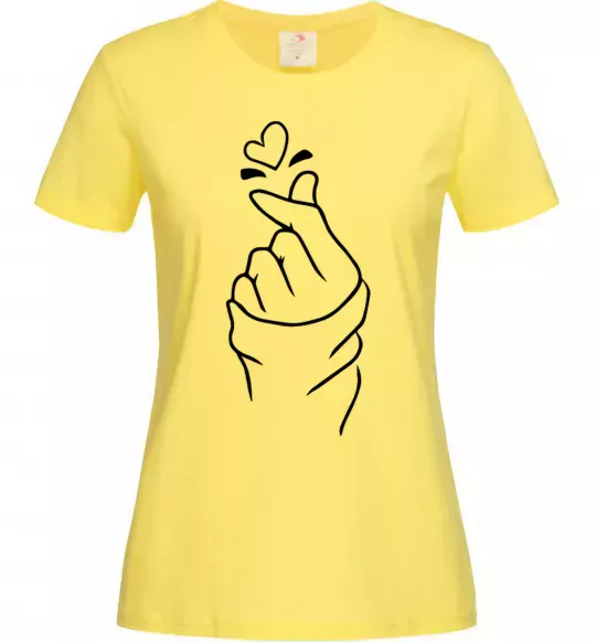 Жіноча футболка Korean heart Лимонний фото