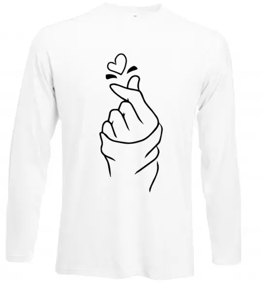 Лонгслив Korean heart Белый фото