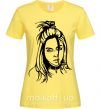 Женская футболка Billie Eilish portrait Лимонный фото