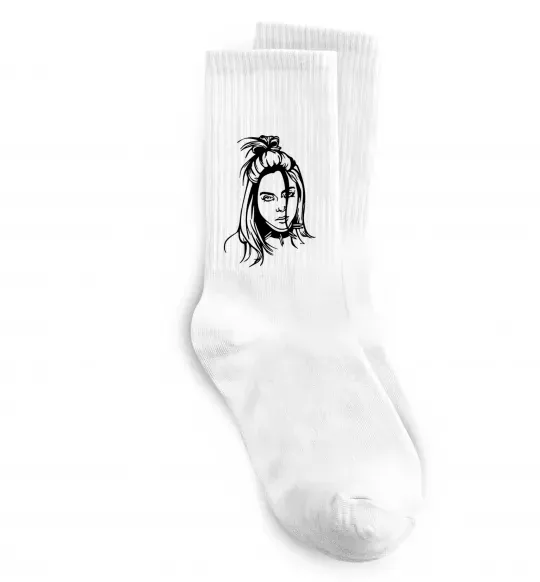 Шкарпетки Billie Eilish portrait Білий фото