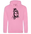 Мужская толстовка (худи) Billie Eilish portrait Розовый фото