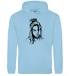 Мужская толстовка (худи) Billie Eilish portrait Голубой фото