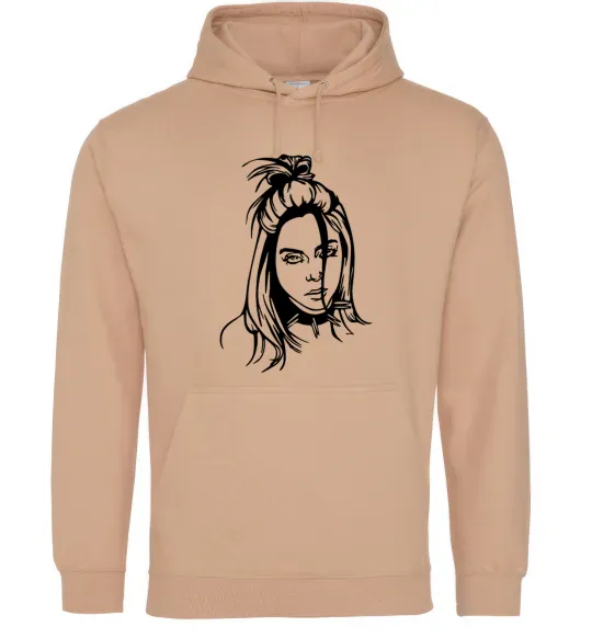 Жіноча толстовка (худі) Billie Eilish portrait Пісочний фото