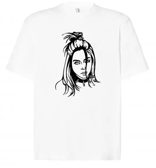 Футболка Оверсайз Billie Eilish portrait Белый фото