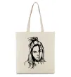 Эко-сумка Billie Eilish portrait Бежевый фото