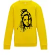 Детский Свитшот Billie Eilish portrait Солнечно желтый фото