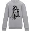 Детский Свитшот Billie Eilish portrait Серый меланж фото