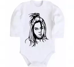 Детский боди Billie чорно-білий Белый фото