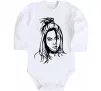 Дитячий бодік Billie Eilish portrait Білий фото