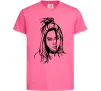 Детская футболка Billie Eilish portrait Ярко-розовый Детская футболка Billie Eilish portrait Ярко-розовый фото