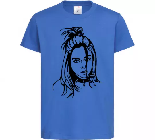 Детская футболка Billie Eilish portrait Ярко-синий фото