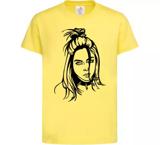 Детская футболка Billie Eilish portrait Лимонный фото