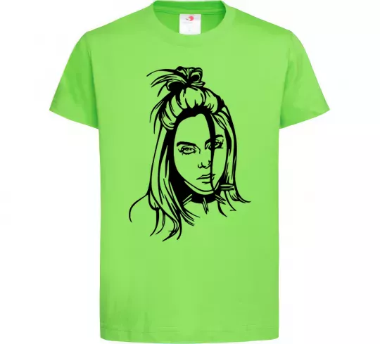 Детская футболка Billie Eilish portrait Лаймовый фото