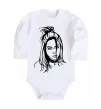 Дитячий бодік Billie Eilish portrait Білий фото