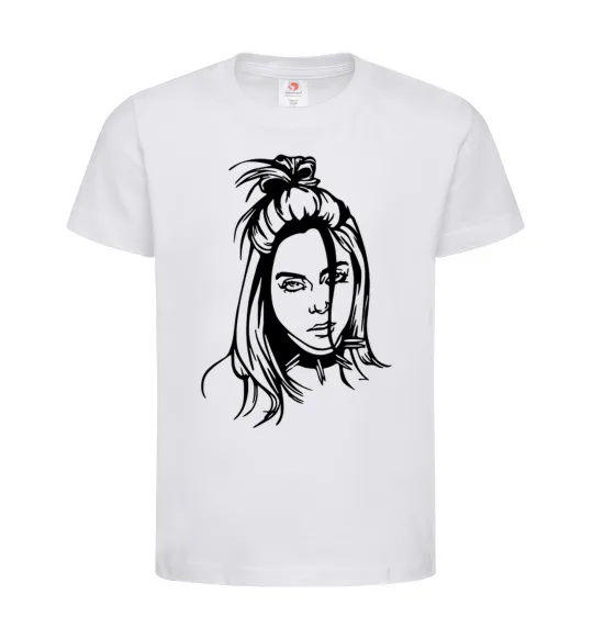 Детская футболка Billie Eilish portrait Белый фото