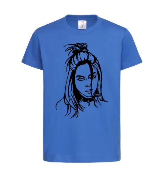 Детская футболка Billie Eilish portrait Ярко-синий фото