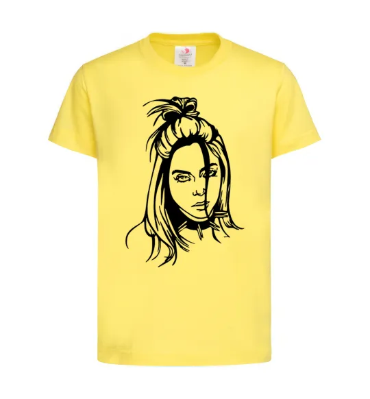Детская футболка Billie Eilish portrait Лимонный фото