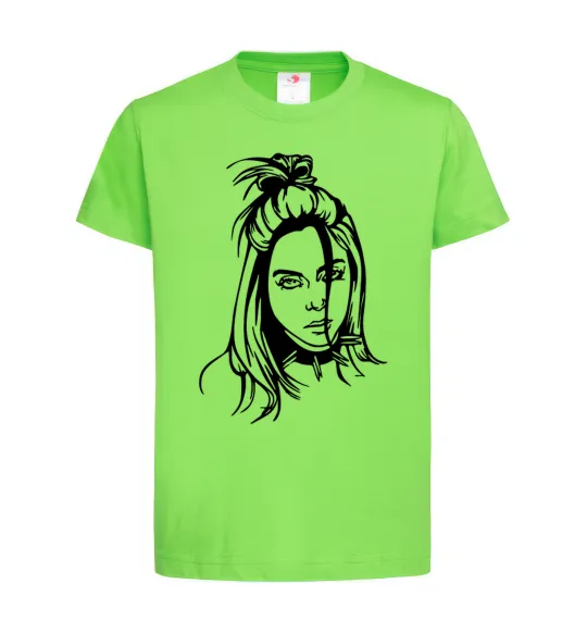 Детская футболка Billie Eilish portrait Лаймовый фото