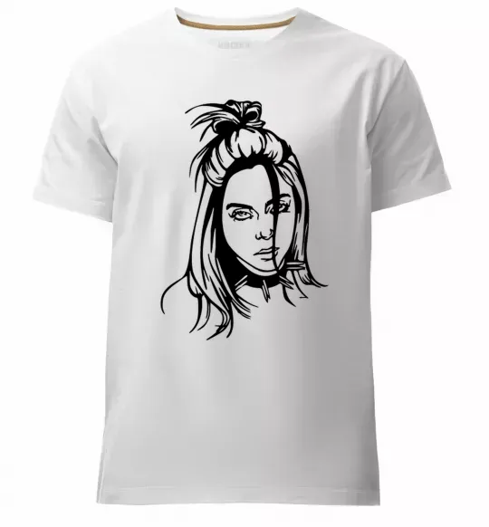 Чоловіча преміум футболка Billie Eilish portrait Білий фото