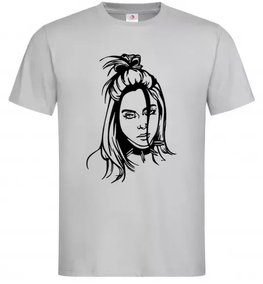 Чоловіча футболка Billie Eilish portrait Сірий фото