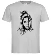 Чоловіча футболка Billie Eilish portrait Сірий фото