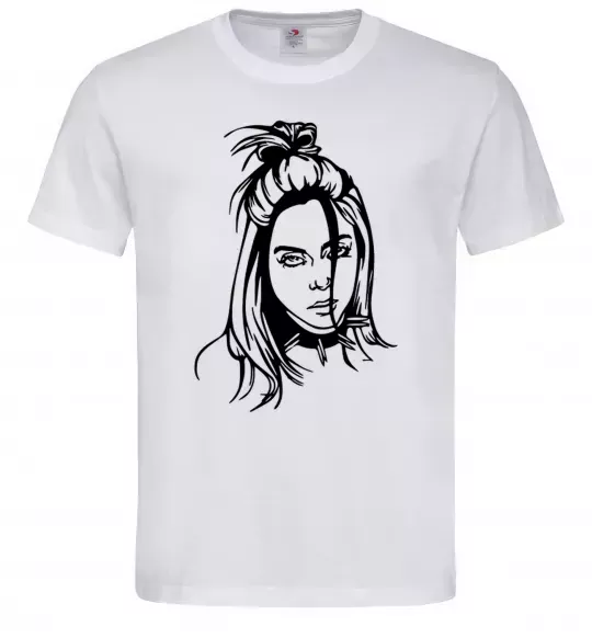 Чоловіча футболка Billie Eilish portrait Білий фото