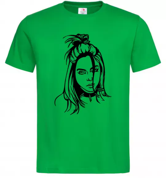 Чоловіча футболка Billie Eilish portrait Зелений фото