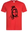 Чоловіча футболка Billie Eilish portrait Червоний фото