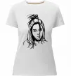 Жіноча преміум футболка Billie Eilish portrait Білий фото