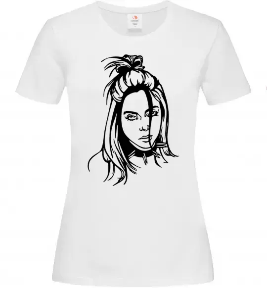 Женская футболка Billie Eilish portrait Белый фото