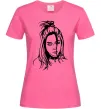 Женская футболка Billie Eilish portrait Ярко-розовый Женская футболка Billie Eilish portrait Ярко-розовый фото